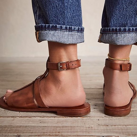 NEW IN BOX Free People's Long Weekend Leather Sandals Shoes Womens Boho Fashion - Picture 5 of 9
